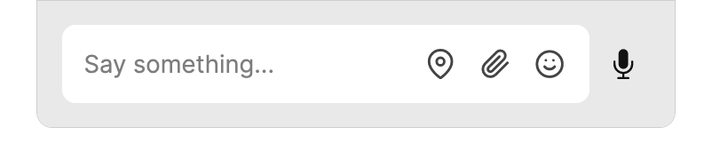 Chat interface showing the message field, with on the right-hand side a microphone button