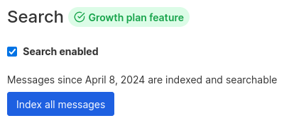 Search field at the top of a conversation list