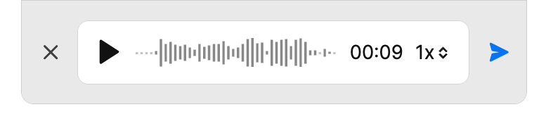 Chat interface showing the message field, with on the right-hand side a send button